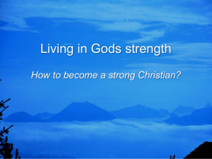 Living in God`s Strength