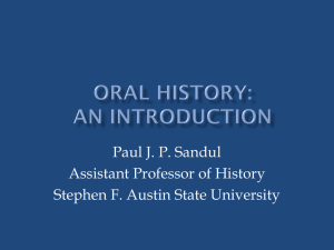 Doing Oral History - Corrigan - Stephen F. Austin State University