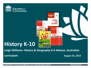 Overview of History K-10 Sy - Rumbalara Environmental Education