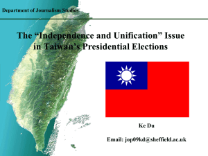 The “Independence versus Unification” Issue in Taiwan`s