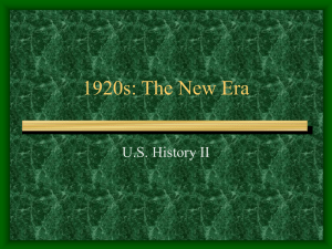 1920s: The New Era