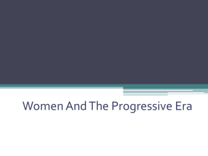 Women And The Progressive Era
