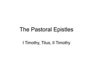 I Timothy, Titus, II Timothy