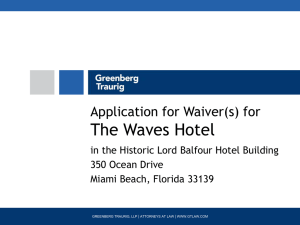 Application for Waiver for Soho Beach House