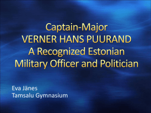 Captain-Major VERNER HANS PUURAND Recognized