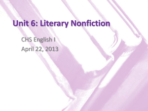 Unit 6: Literary Nonfiction