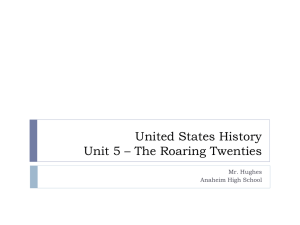 US History - Unit 5 - Anaheim Union High School District