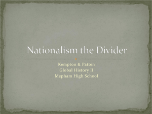 Nationalism the Divider