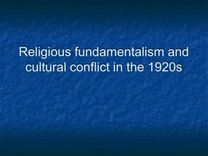 Religious fundamentalism and cultural conflict in the 1920s