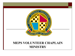 MEPS CHAPLAIN MINISTRY - In Pursuit! Ministries of California