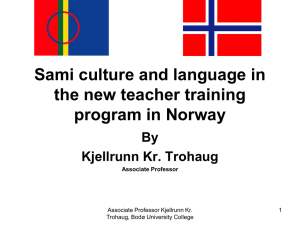 Sami culture and language in the new teacher training