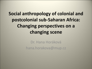 Social anthropology of colonial and postcolonial sub