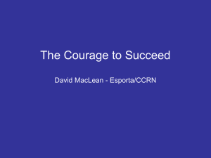 The Courage to Succeed - David McLean