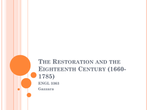 The Restoration and the Eighteenth Century (1660
