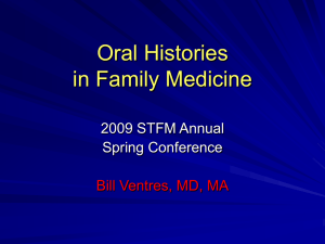 Oral Histories in Family Medicine
