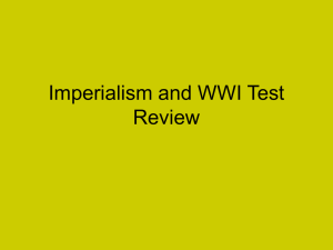 Imperialism and WWI Test Review