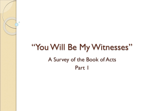 A Survey of the Book of Acts