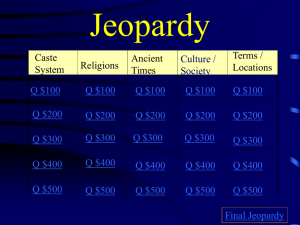 India Jeopardy 2014