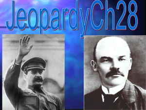 Ch 26 The Russian Revolution Jeopardy