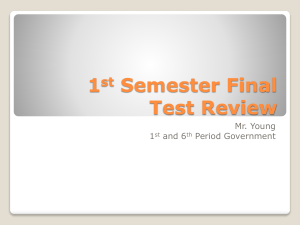 1st Semester Final Test Review PowerPoint