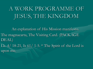 A work Program of Jesus