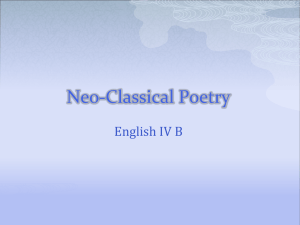 Neoclassical Poetry Notes