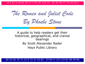 Romeo and Juliet Code Historical Fiction Powerpoint