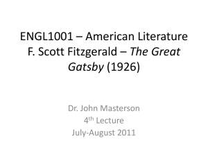 American Literature – Gatsby – 4th Lecture Presentation