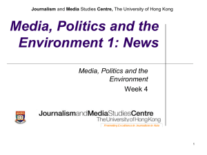 Lecture Slides 4. Environmental Journalism and News