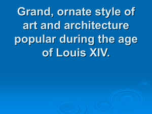 Grand, ornate style of art and architecture popular during the age of