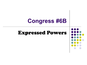 Powers of Congress reg
