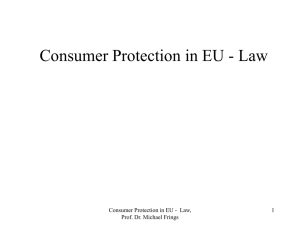 Consumer Protection in German Law - experience the spirit of europe!