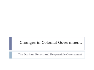 The Durham Report and Responsible Government