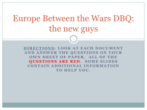 Europe Between the Wars DBQ - Ramos` World History Class