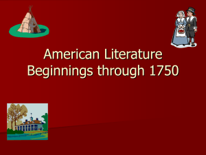 American Literature Beginnings through 1750