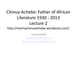 Chinua Achebe Lecture 2_Presentation