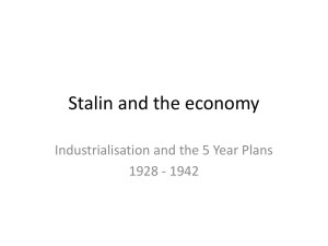 Stalin and the economy-5 Year Plans