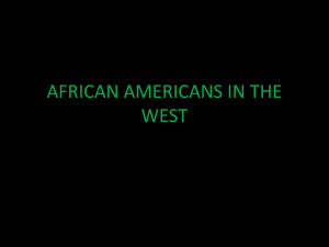 AFRICAN AMERICANS IN THE WEST