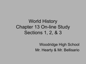 World History Chapter 13 On-line Study Sections 1, 2, & 3