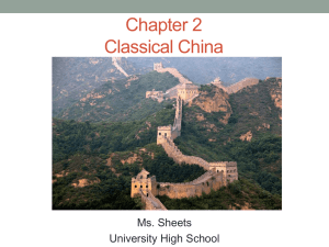 Classical Civilization: China - Ms. Sheets` AP World History Class