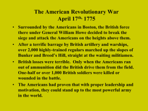 The American Revolutionary War April 17 th, 1775