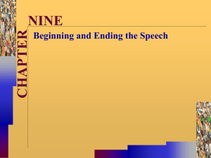 Beginning and Ending the Speech