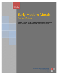 Articles - Early Modern Morals