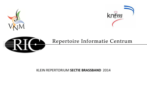 KLEIN REPERTORIUM SECTIE BRASSBAND 2014