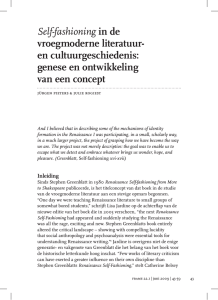 Self-fashioning in de vroegmoderne literatuur