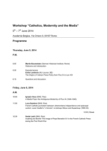 Workshop “Catholics, Modernity and the Media”