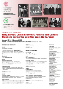 Italy, Europe, China: Economic, Political and Cultural