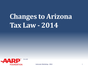12 State Changes - Arizona AARP Tax-Aide
