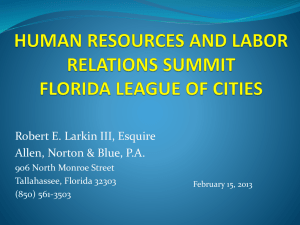 Presentation by Robert E. Larkin, III Allen, Norton & Blue, P.A.