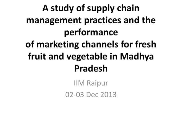 A Study Of Supply Chain Management Practices And The